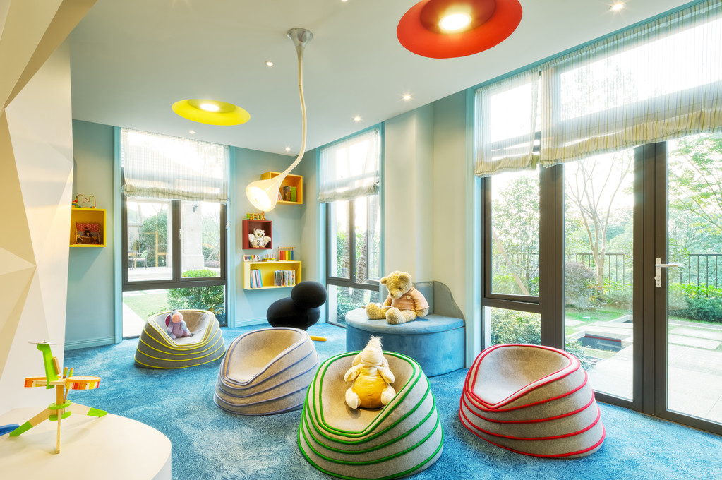 Decoration and toys in modern kids room